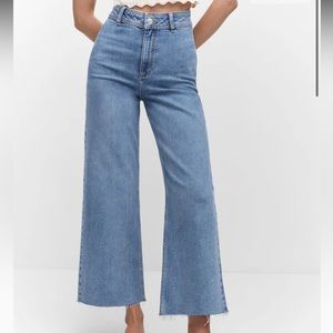 NWOT Mango Culotte High Waist Cropped Jeans Size 4
